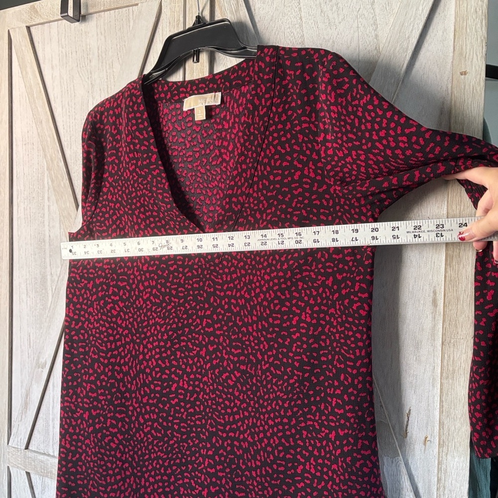 Michael Kors Black and Red Animal Print Blouse - Picture 6 of 6